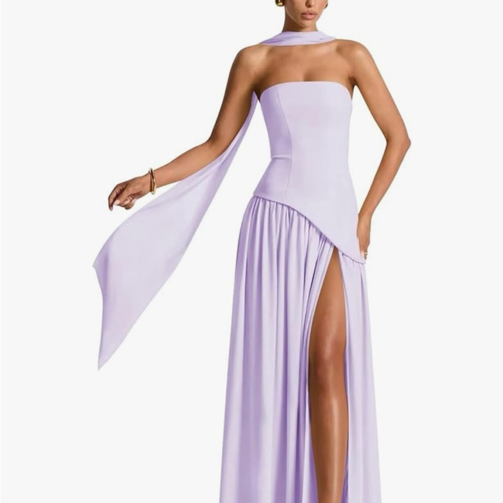 Elegant Lavender Strapless Dress